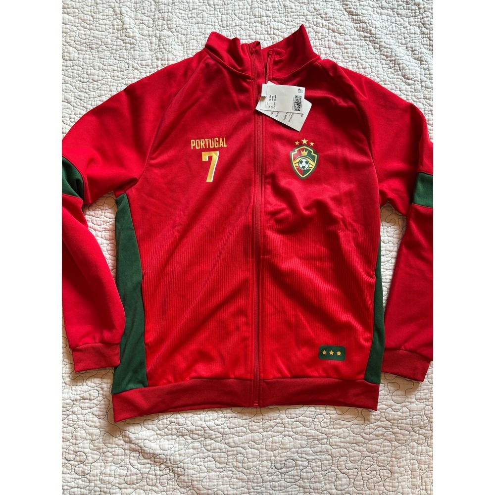 Portugal Ronaldo 7 Soccer Track Jacket Boys Size 16/18 Full Zip